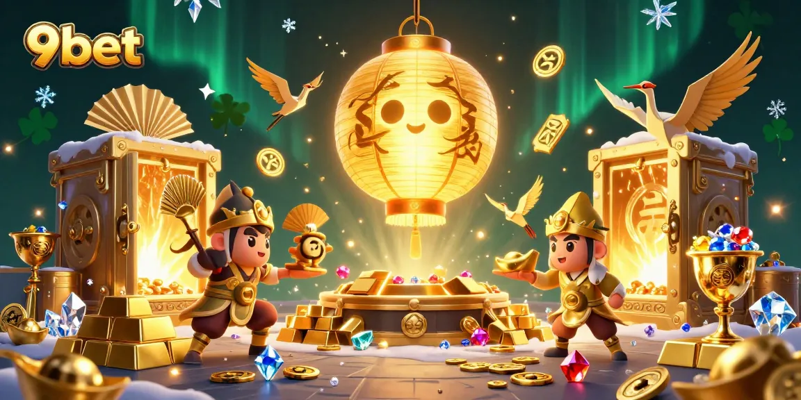 Win at 9bet with enchanting casino spirit and gold treasures lighting up the night market.
