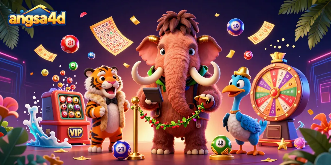 Experience the energy of angsa4d with vibrant lottery balls and colorful characters from the casino world.