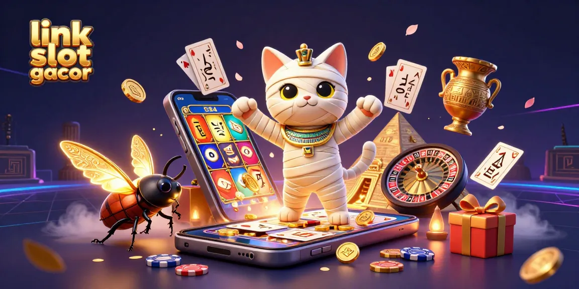 Putar link slot gacor dengan Mummy Cat dan Scarab di kasino pyramid berkilau