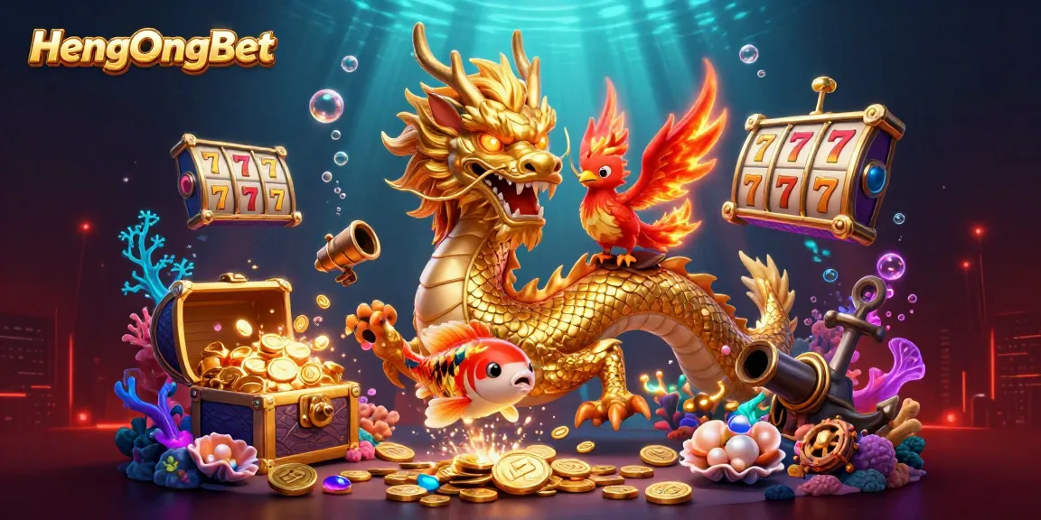 Experience thrilling gameplay at HengOngBet with vibrant characters and casino elements shining through.