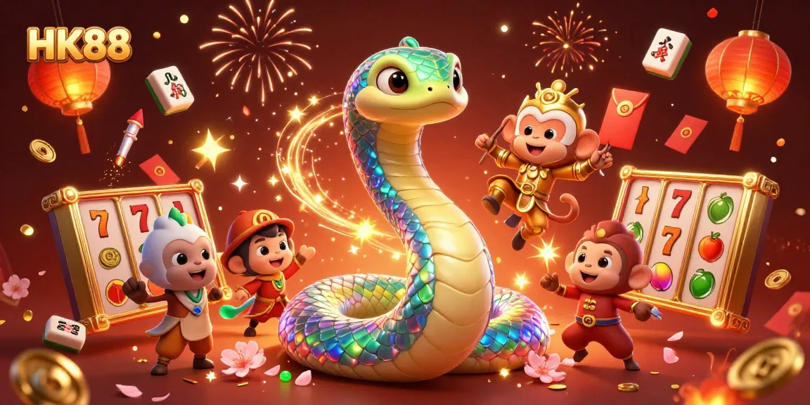 Experience thrilling gameplay with HK88 at a dynamic, vibrant casino illustration featuring festive elements.