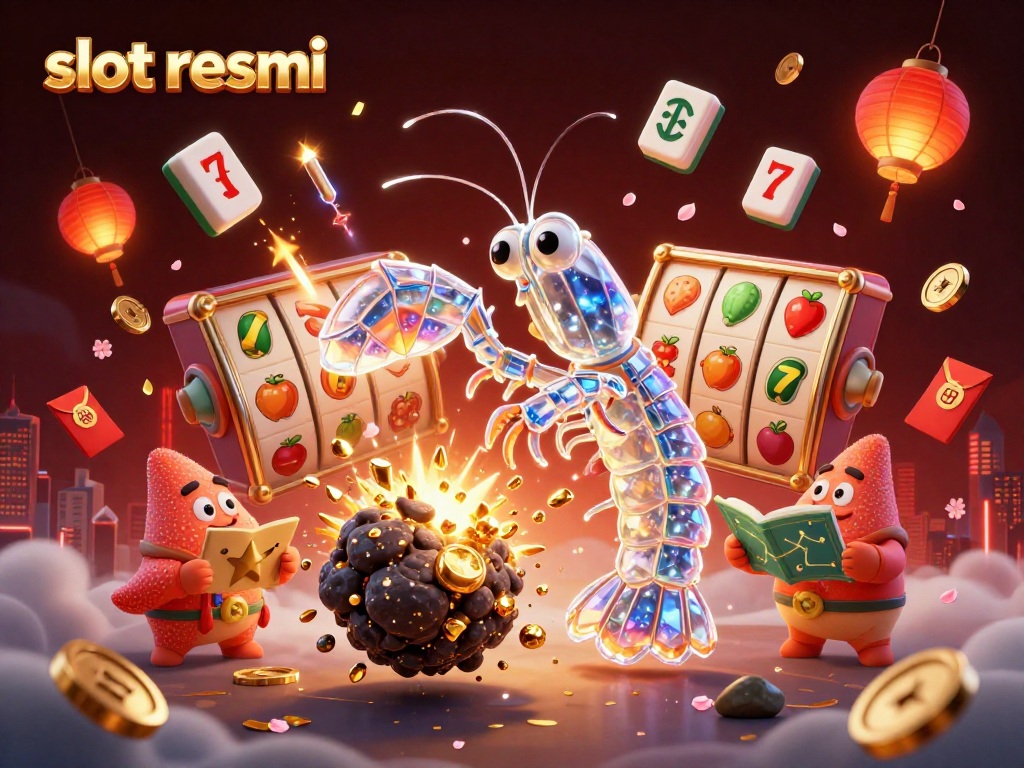 Experience thrilling gameplay at slot resmi with dynamic slot reels, vibrant symbols, and festive decorations.