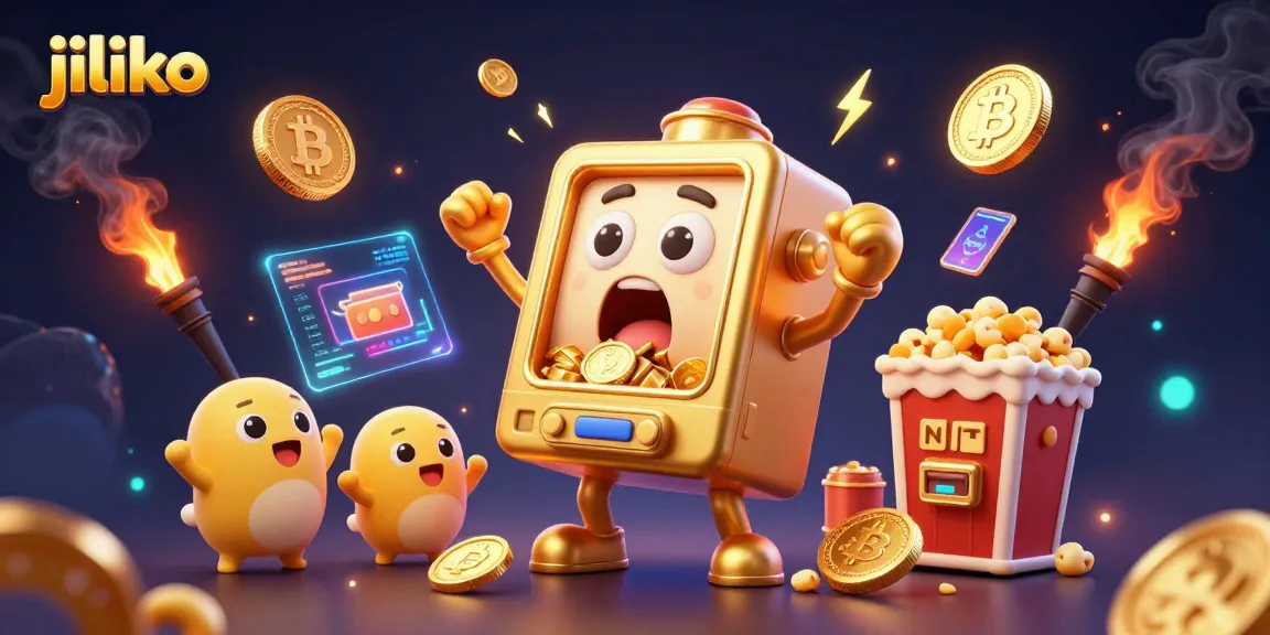 Engage with jiliko's exciting golden slot machine celebrating a jackpot amidst vibrant casino elements.