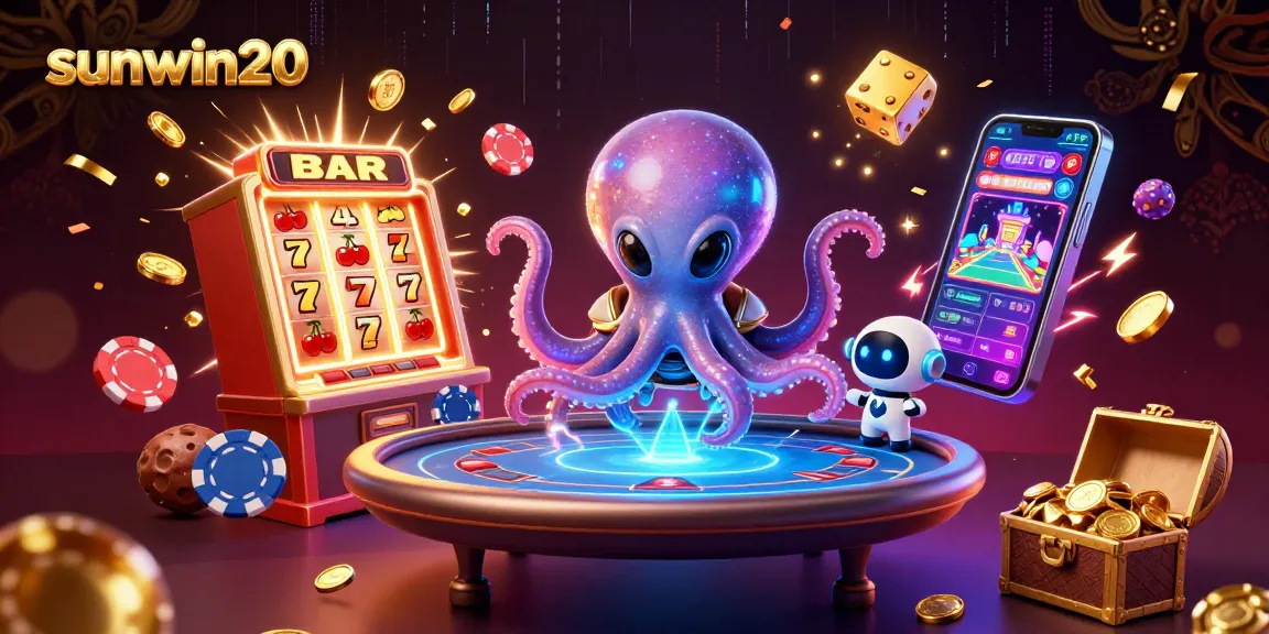 Experience intense gaming excitement with sunwin20 at a holographic poker table in a vibrant alien world.