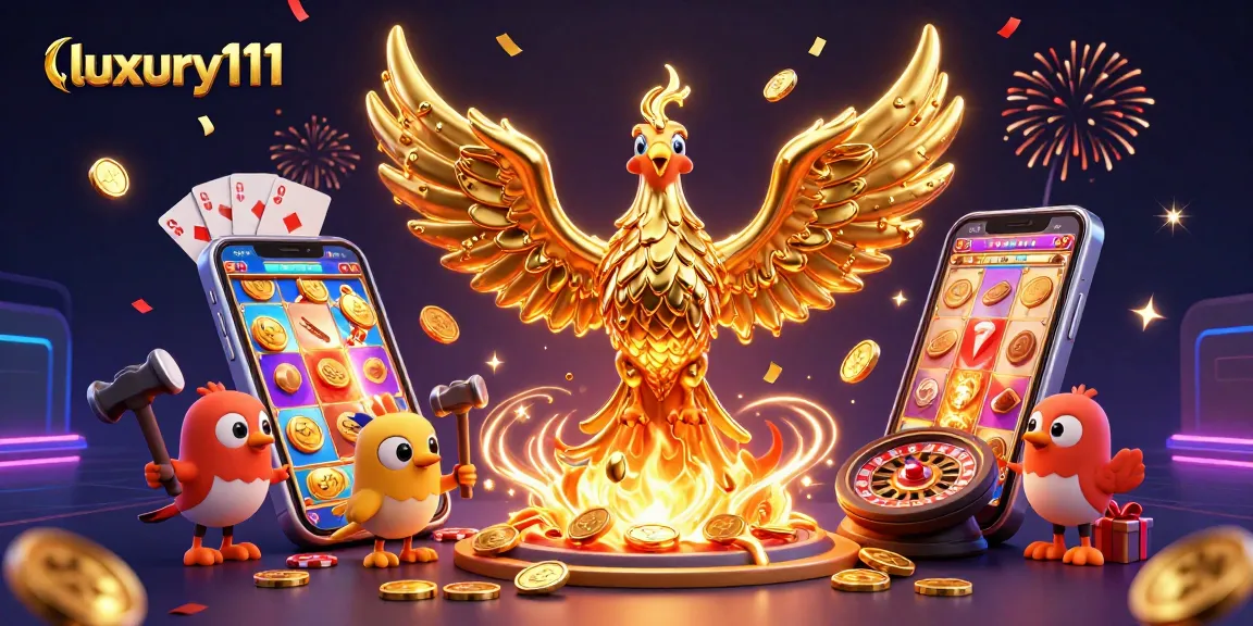 Experience thrilling gameplay with luxury111's mobile casino games featuring iconic slot elements.