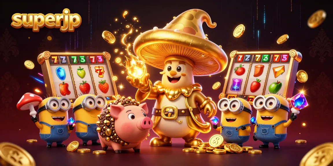 Engage with superjp jackpot strategies while a wizard channels gold in a vibrant casino setting.
