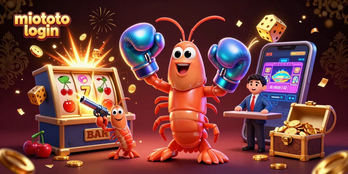 Experience the miototo login journey with vibrant 3D slot and casino elements igniting excitement.