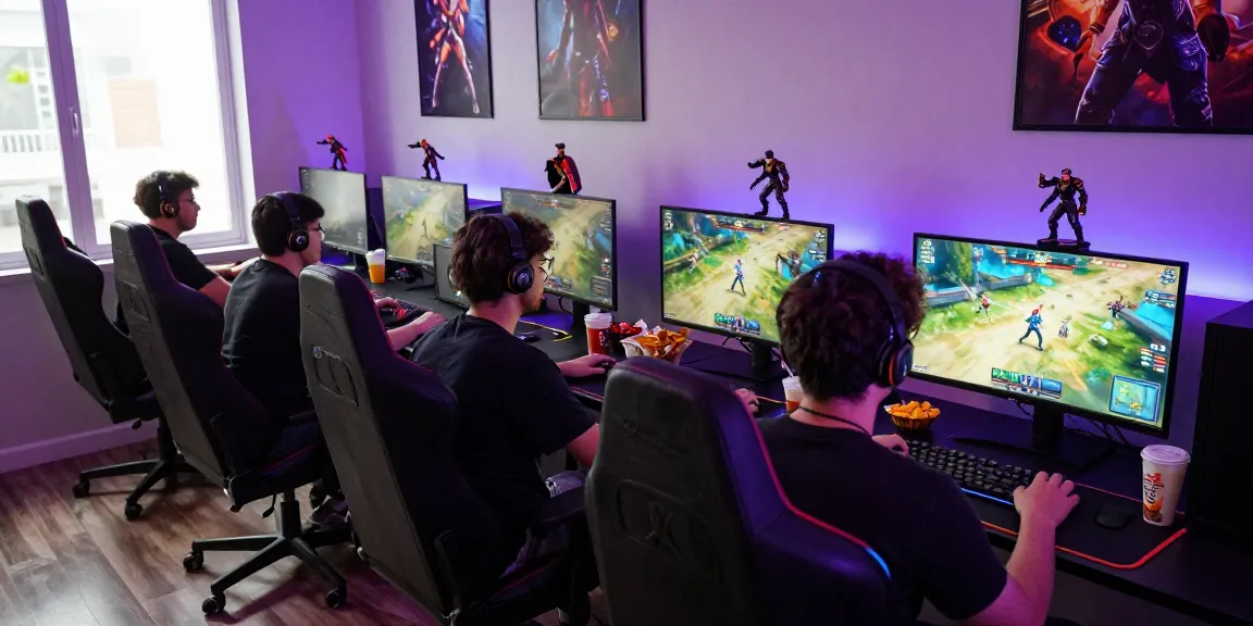 Engaging gaming scene showcasing Raja Game login excitement with players and vibrant setups.