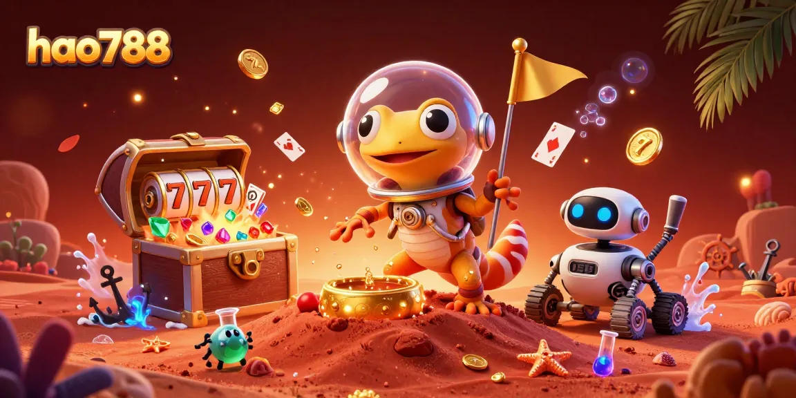 Keseruan bermain slot di HAO788 dengan lizard ceria menelusuri kasino emas.